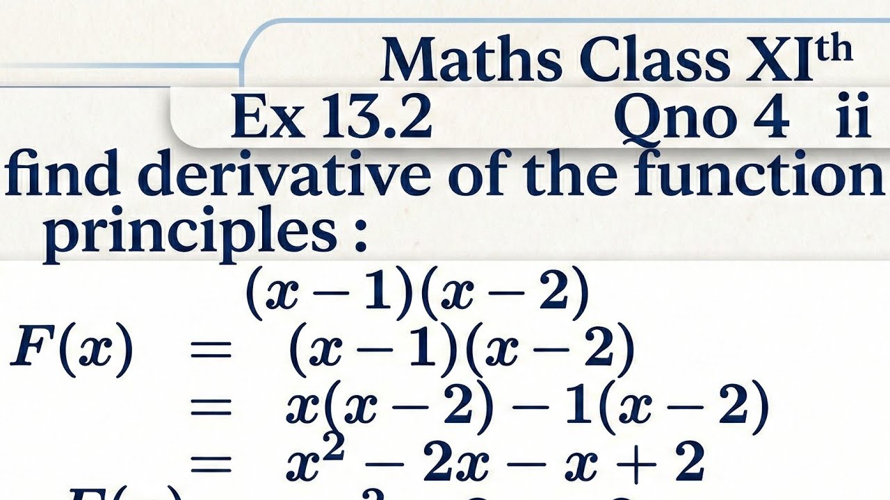 Class 11 Maths Chapter 13: Ex 13.2 Q 4 (ii) | Derivative by First Principle | Limits and Derivatives