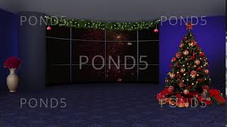 Christmas TV Studio Set 10 - Virtual Green Screen Background Loop