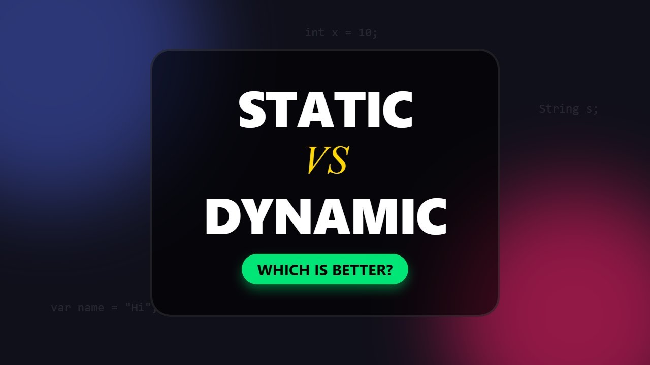 Static vs Dynamic Typing: Which is Better? (Programming Basics) - YouTube