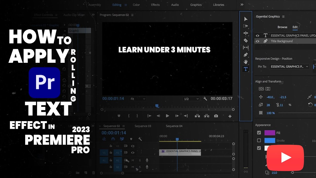 How to Create a Rolling Text Effect in Adobe Premiere Pro 📝 Best Trick ...