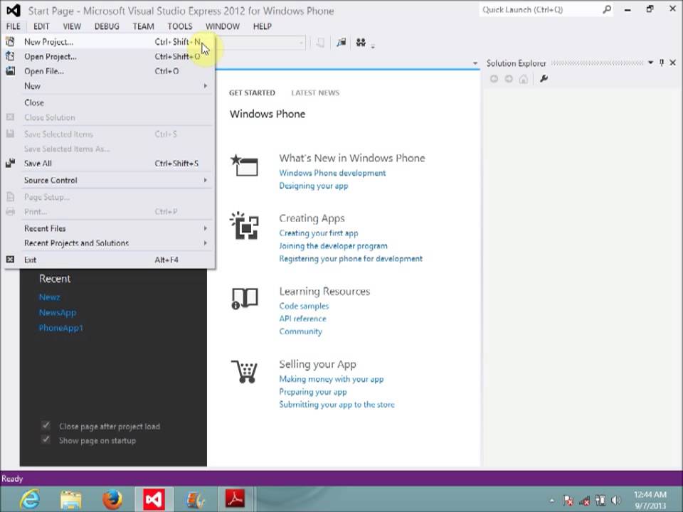 introduction to visual studio 2012 express for windows phone - YouTube