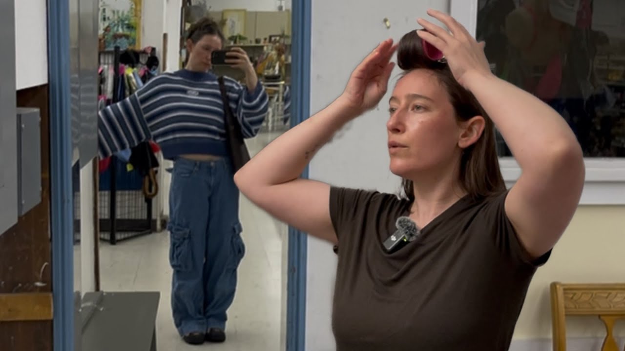 "best" thrift week of the year | diy heatless blowout..kind of