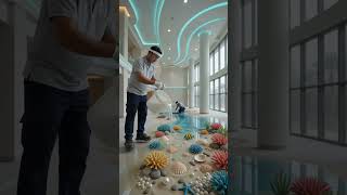Walking on the Ocean! 🌊 Unreal Luxury Wedding Hall Transformation #beforeandafter #interiordesign
