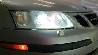 SAAB NG9-3 headlight washer in action!