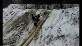 Квадрик летит с горы (ATV crash)