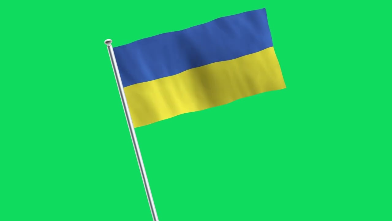 Ukraine Flag Green Screen Animation 4K