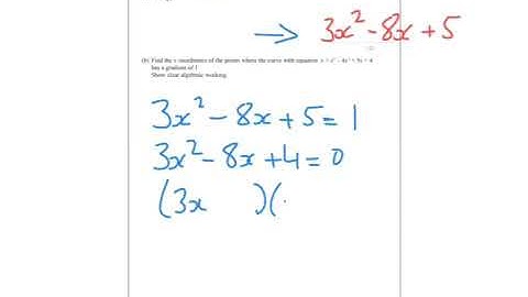 January 2017 IGCSE 3HR Q20 Differentiation