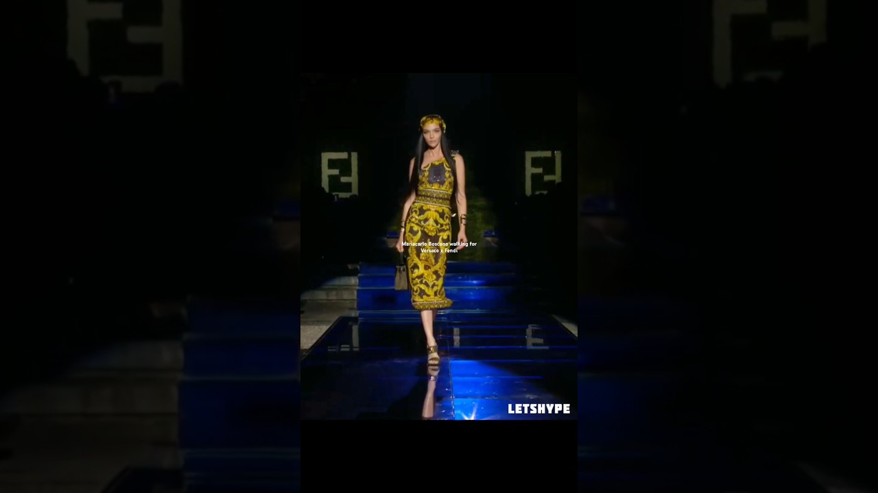 Mariacarla walking for Versace 