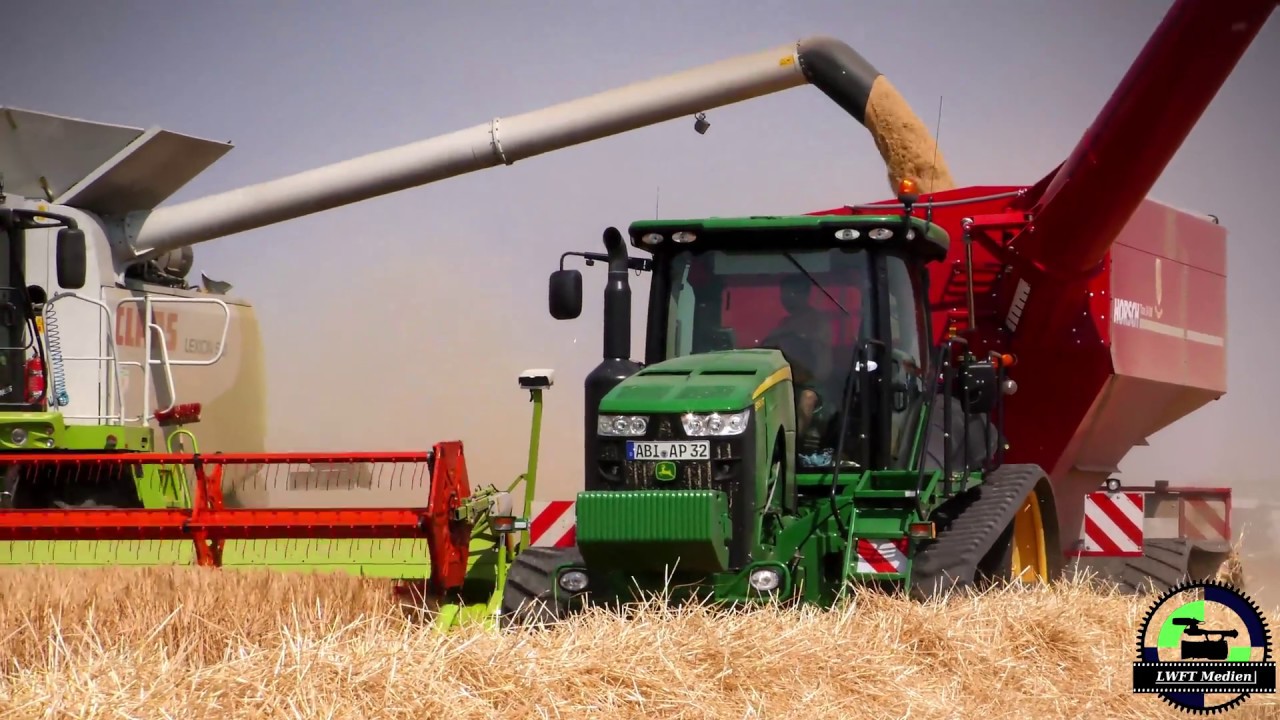 Barley Harvest Power / 5x Claas Lexion 600 Combine Havester. Gerste dreschen 2015