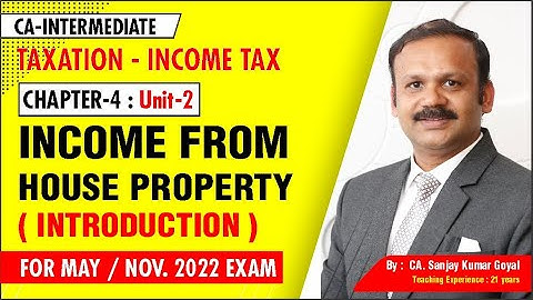 CA-Inter INCOME TAX  Ch-4 Unit 2 Income from House Property Introduction | By CA. Sanjay Kumar Goyal