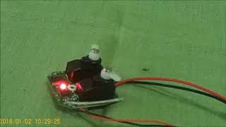 Elevon test of v 911 pcb by jumper T 8 SG mode 1 / ジャンパーT8SGでv911-PCBの エレボン動作試験