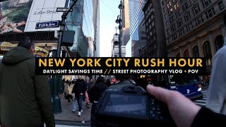 A Busy Night of Street Photography in NYC - Daylight Savings Time. VLOG + POV //  Canon T7i