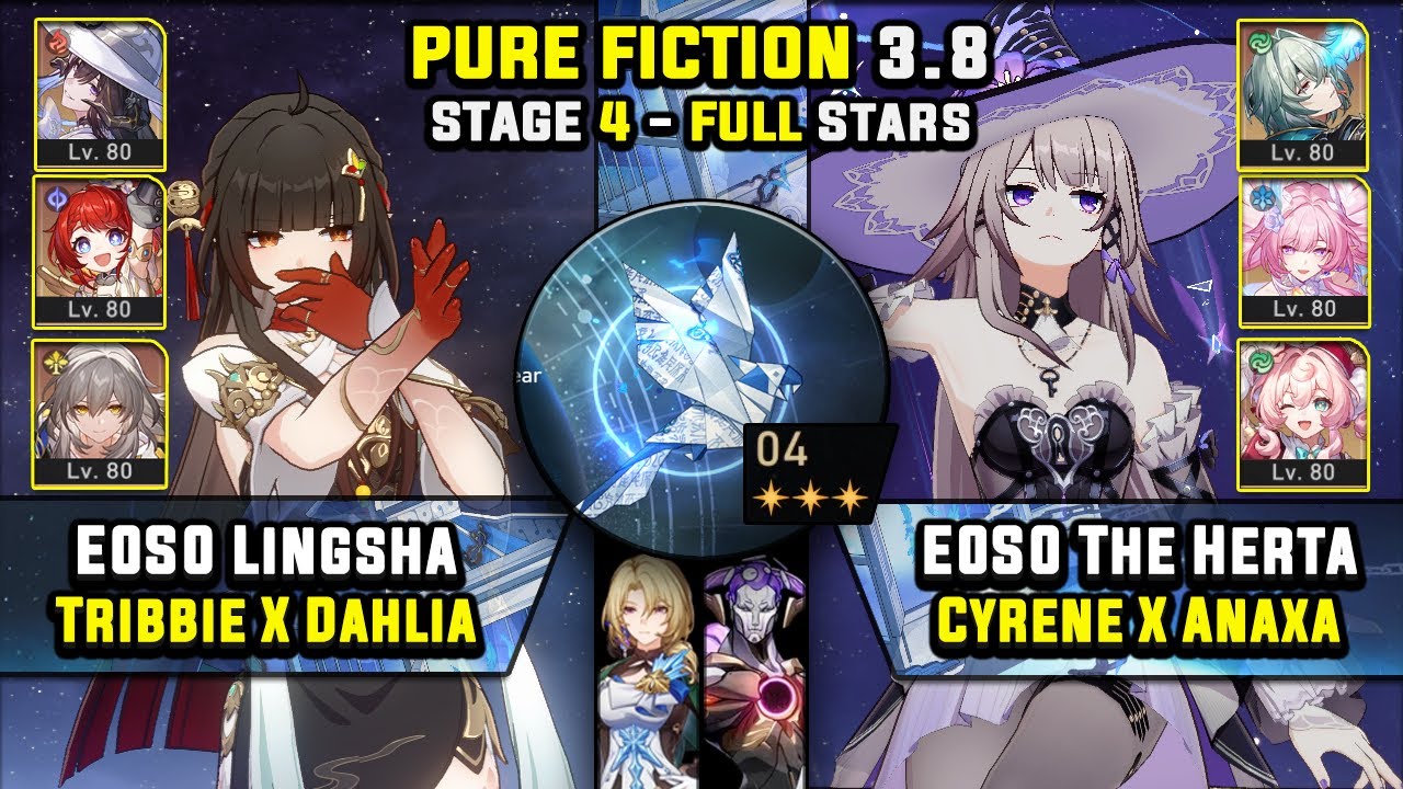E0 Lingsha Carry W/ Dahlia & E0 The Herta Carry (3 Stars) Pure Fiction 4 Honkai Star Rail 3.8