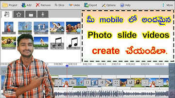 How to make photo slideshow videos with music in mobile telugu || Tech chandra ||