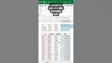 【SUMIFS関数をマスターしよう】条件にあった合計を出す時 #エクセル初心者 #エクセル関数 #エクセル便利技 #エクセル #excel #excel時短術 VOICEVOX:猫使ビィ