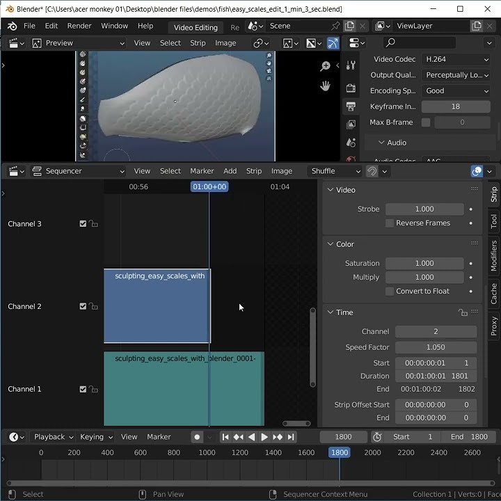 Video Editing in Blender 3.3.1 Speed up or Slow down Video and Audio Easy like a boss 😎 YouTube