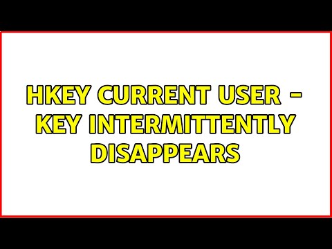 HKEY CURRENT USER - Key intermittently disappears