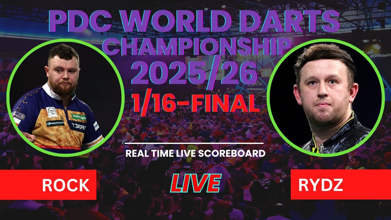 Josh Rock vs Callan Rydz Live Scores | 2025/2026 PDC World Darts Championship 1/16-Finals