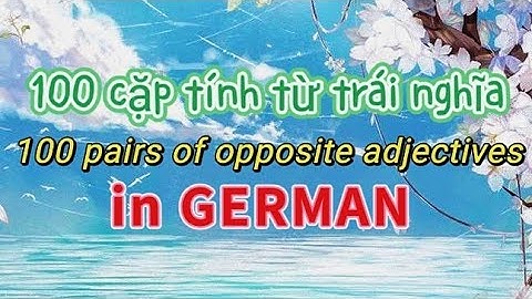 100 cặp tính từ trái nghĩa tiếng Đức | 100 pairs of opposite adjectives in German | Adj auf Deutsch