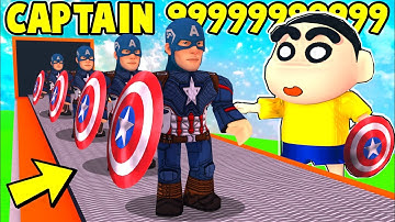 Shinchan Opened CAPTAIN AMERICA Factory With His Friends In Roblox! Super Hero Tycoon