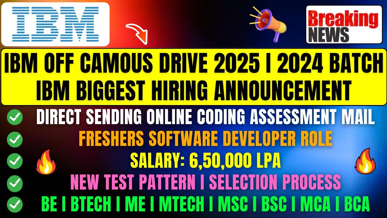 IBM Biggest Hiring | IBM OFF Campus Drive 2025, 2024, 2023 Batch ...