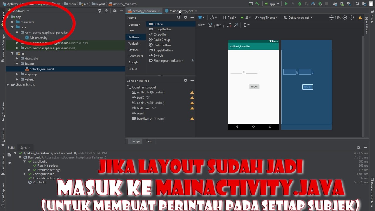 CARA MEMBUAT APLIKASI PERKALIAN ANDROID STUDIO MUDAH - YouTube