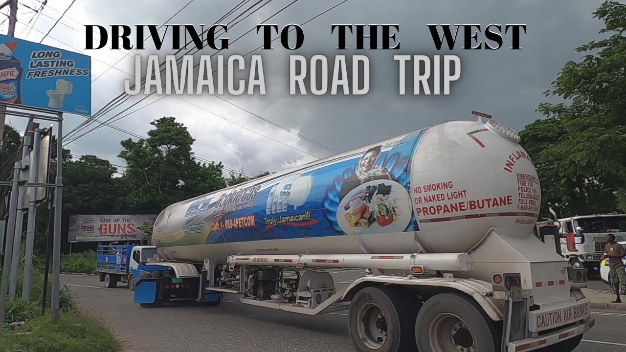 DRIVING TO THE WEST , JAMAICA ROAD TRIP , FERRIS GAS STATION TO SAVANNA
