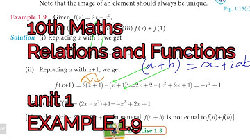 10th maths EXAMPLE 1.9 english medium in tamil tamil medium UNIT 1 Relations and Functions