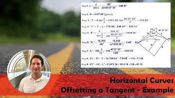 Example for Offsetting a Tangent for Highway Horizontal Alignment