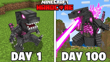 I Survived 100 Days as GODZILLA in Minecraft