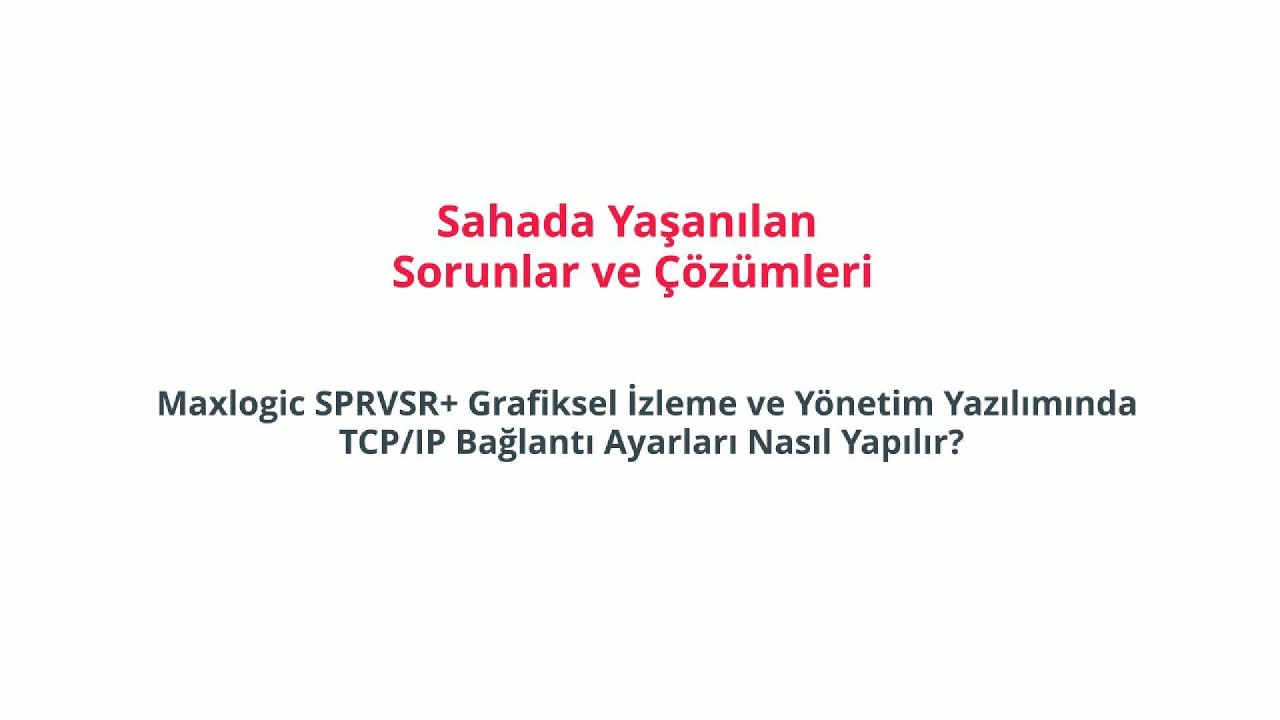 81-SPRVSR+ TCP IP Bağlantı Ayarları Nasıl Yapılır? - YouTube