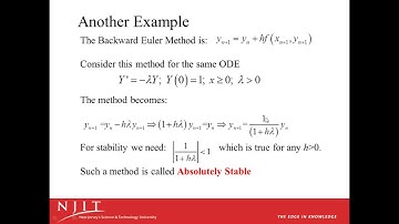Numerical Stability for ODEs part 1