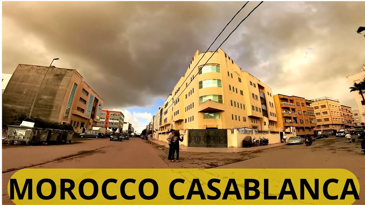 Casablanca streets slums - Driving at night in the streets of morocco