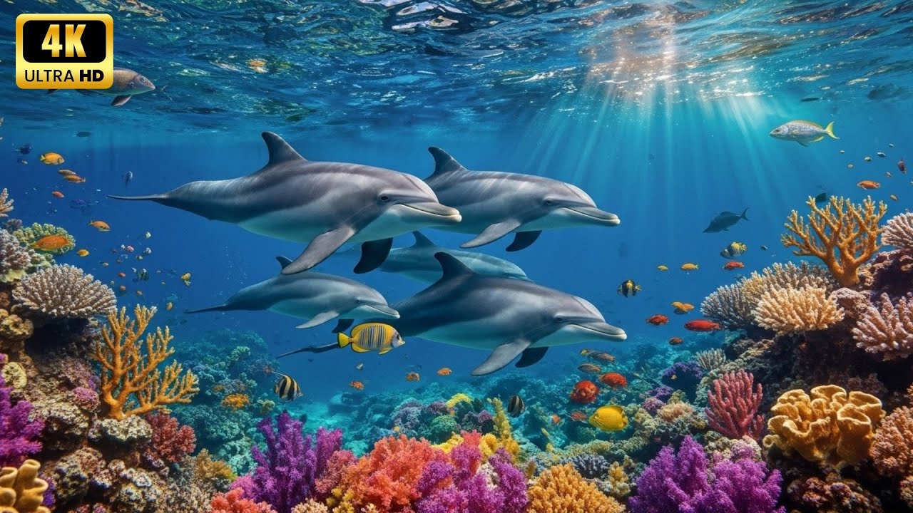 4K Marine Life Wonderland 🌊🐠  Beautiful Sea Creatures 🐳 Calm Underwater Adventure & Sleep Ambience 💤