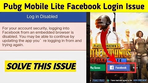 PUBG MOBILE LITE FACEBOOK LOGIN PROBLEM FIXED | FFB Login Disabled Problem In Pubg Mobile Lite