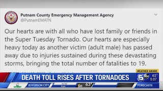 Middle Tennessee tornado victims total now 25, Putnam County 19th victim identified