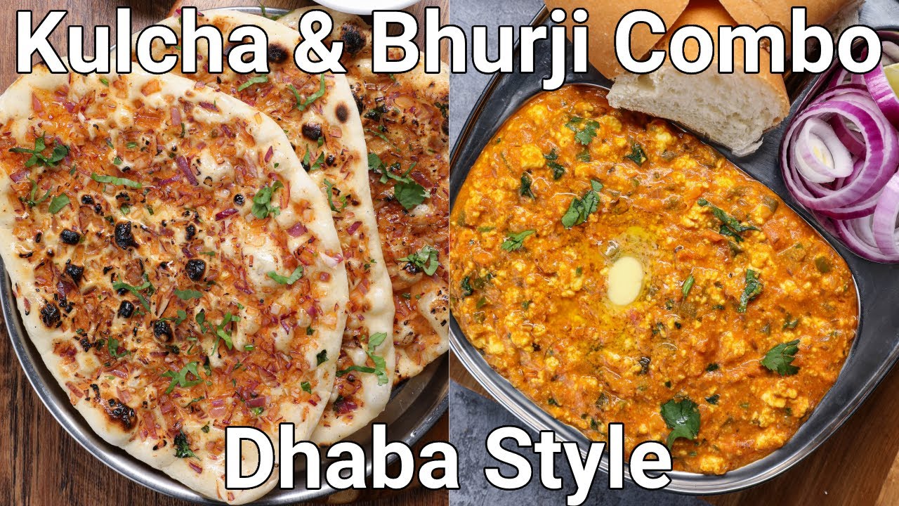 Kulcha & Bhurji Gravy Combo Meal - Dhaba Style Lunch Recipes | Onion Stuffed Kulcha & Panner Bhurji