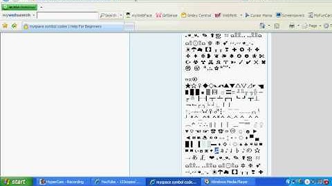 Cool Myspace Symbols