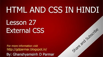 HTML and CSS in Hindi Lesson 27 (External CSS)