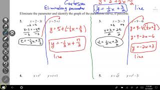 Day 8 Video (Converting Parametric Equations) Notes