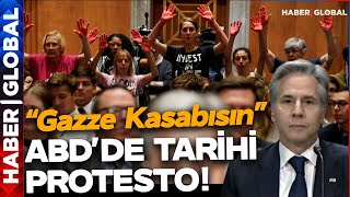 Blinken'a Senato'da Tarihi Gazze Protestosu! 'Elinde 40 Bin Kişinin Kanı Var'