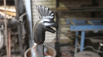 Forging a pattern welded Basilisk sword, part 4, making the pommel.