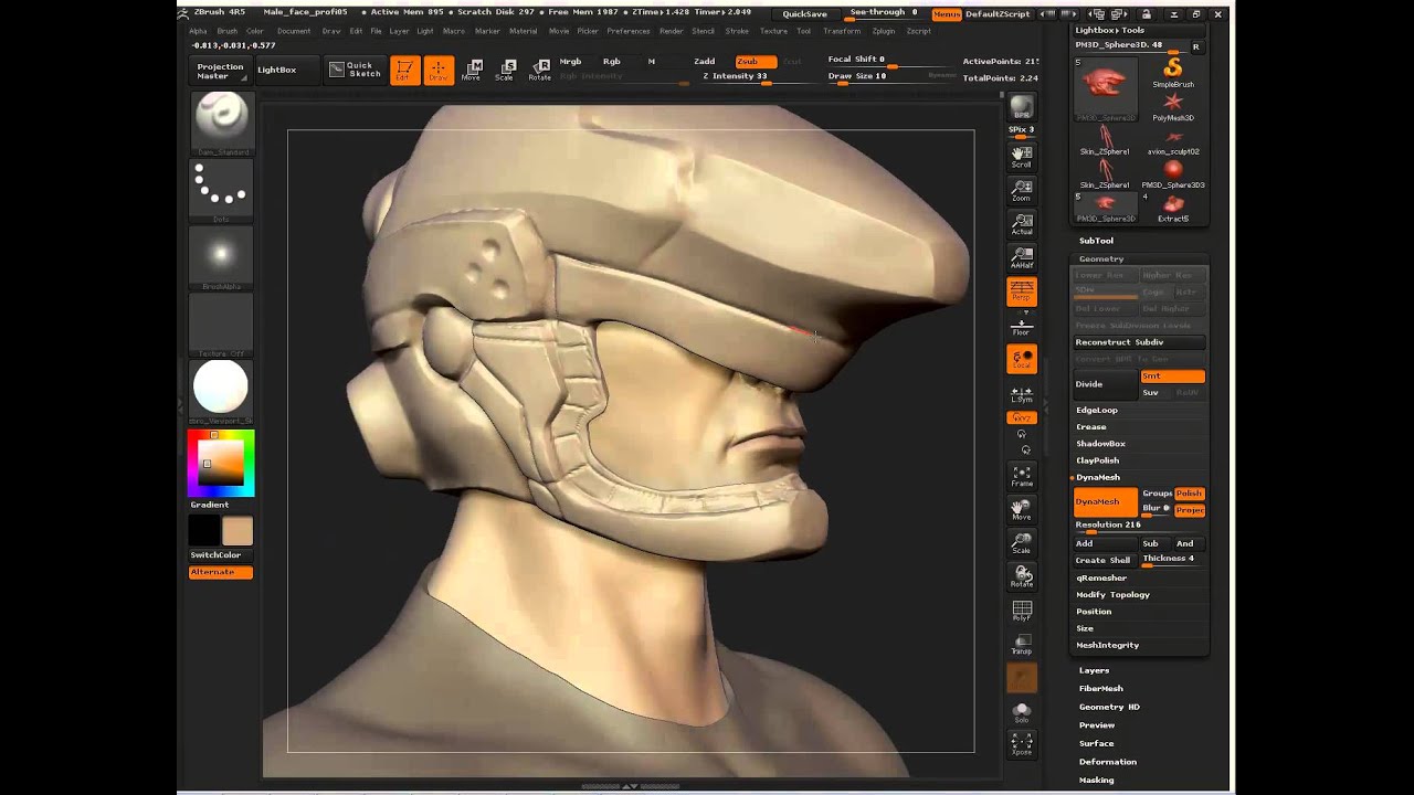 sculpting hard surfaces in zbrush