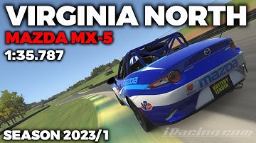 iRacing Virginia North MX-5 - Guide Lap + Hot Lap + Setup + blap file - 1:35,787