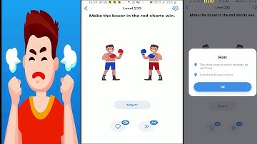 Easy Game Level 233 : Make the boxer in the red shorts win.