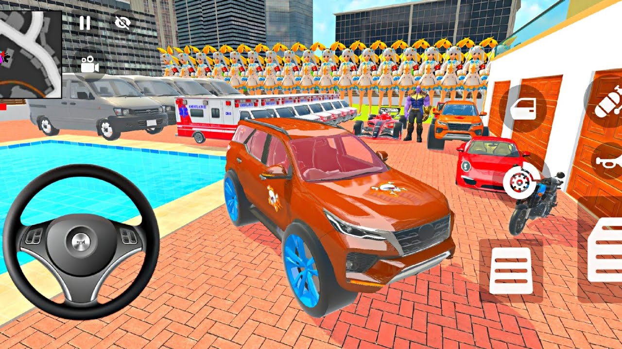 Car bike game*Franklin ordered an Indian Police car and Fortuner 🚛 in the game 🎮With Formula F1 Car🚨