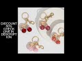 Cherry Keychains Bag Charm Red Pink Crystal Fruit Pendant Key Ring for Women Girl Key Accessories Gi