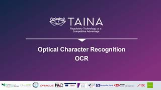 TAINA: Optical Character Recognition (OCR)