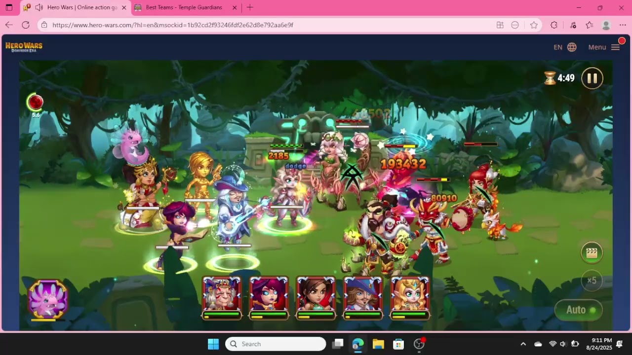 Hero Wars Lara Croft Event (again) Temple Guardians Boss Level 130(no buffs)