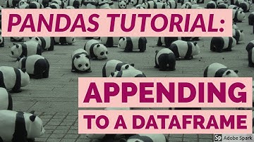 Pandas Tutorial #3: Appending to a DataFrame